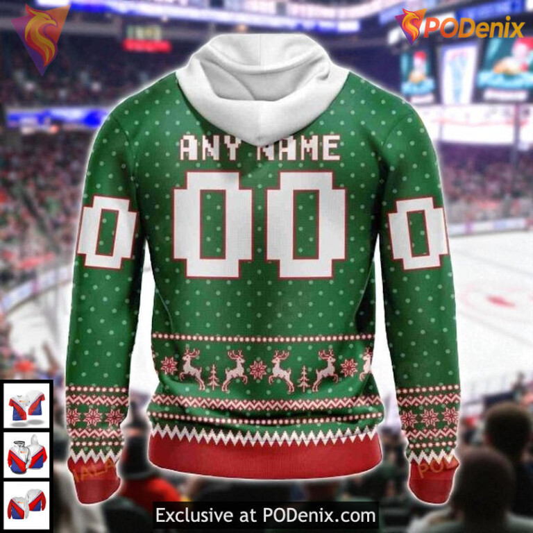 Custom Holiday Apparel Edition NHL Minnesota Wild Womens Hoodie 3D - 2