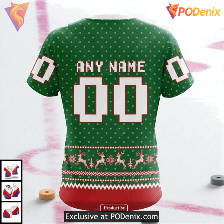 Custom Holiday Apparel Edition NHL Minnesota Wild Womens Hoodie 3D - 4