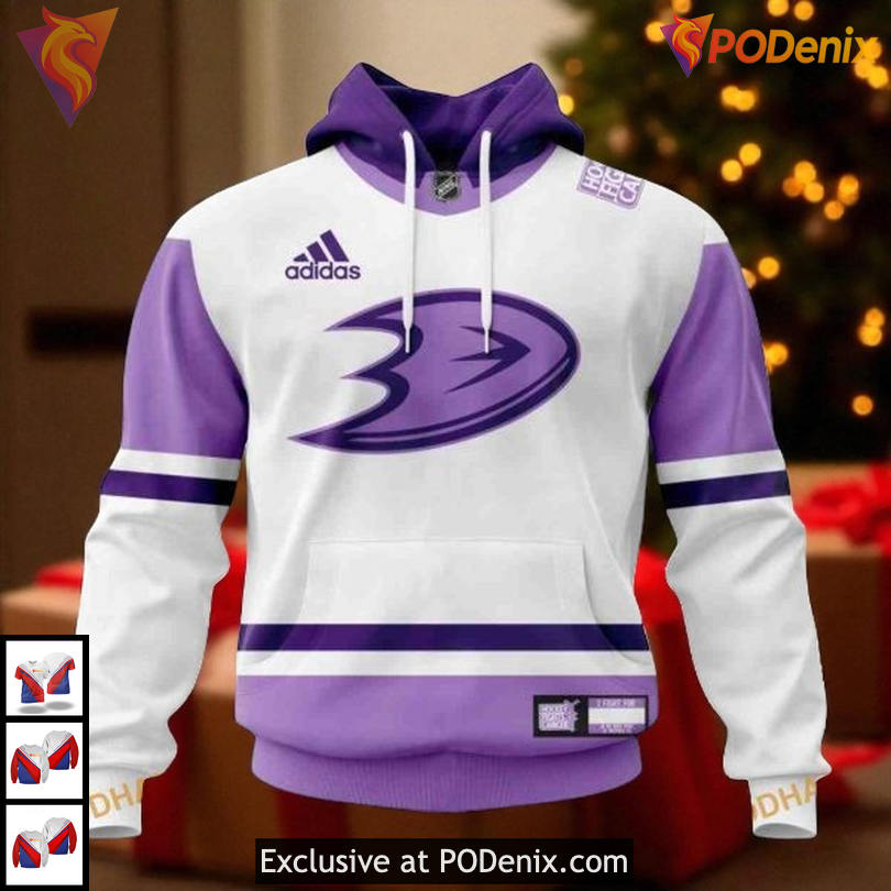 Custom Name Anaheim Ducks Hoodie 3D NHL Hockey Fights Cancer Special Edition Custom Name Anaheim Ducks Hoodie 3D NHL Hockey Fights Cancer Special Edition