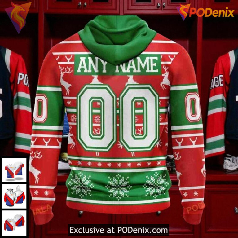 Custom Name Number Blackhawks Hoodie Christmas 3D NHL Chicago Blackhawks Hoodie - 1