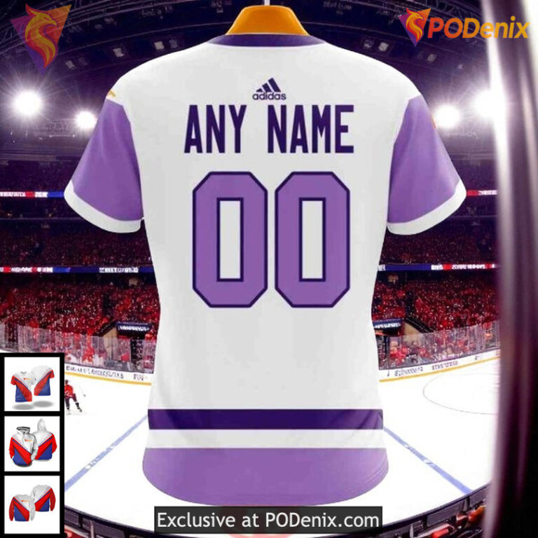 Custom Name Number Blackhawks Hoodie, NHL 2025 Purple Fight Cancer Quote - 3