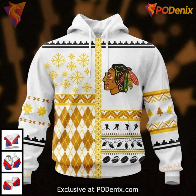 Custom Name Number Blackhawks Hoodie, Personalized NHL Chicago Blackhawks 3D