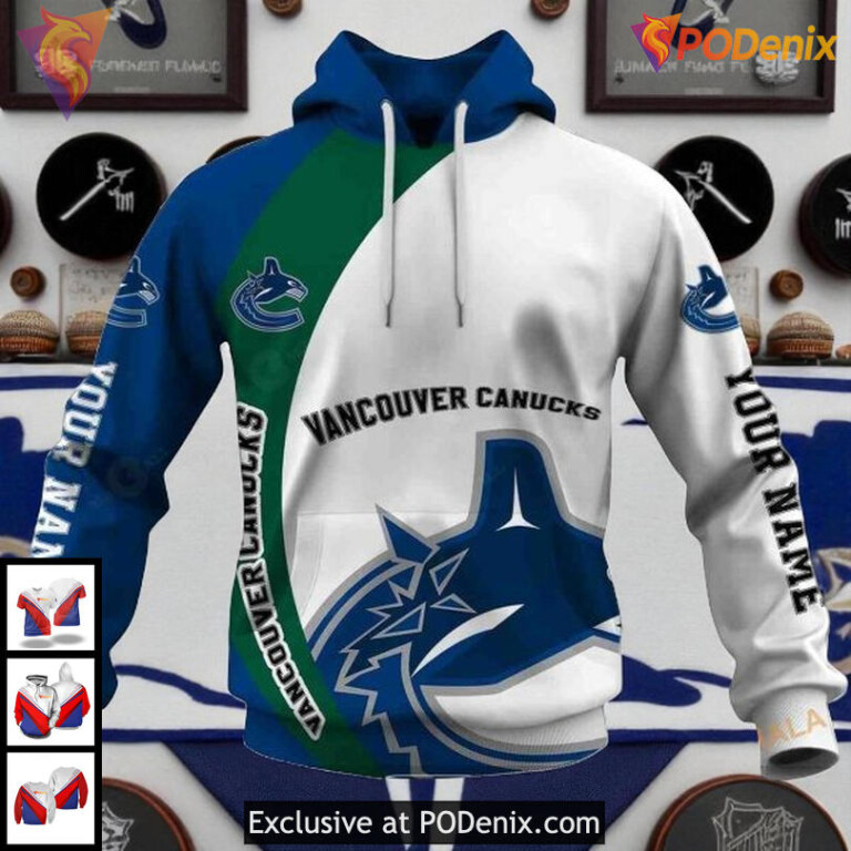 Custom Name Number Canucks Hoodie NHL Vancouver Canucks 3D You Laugh I Laugh