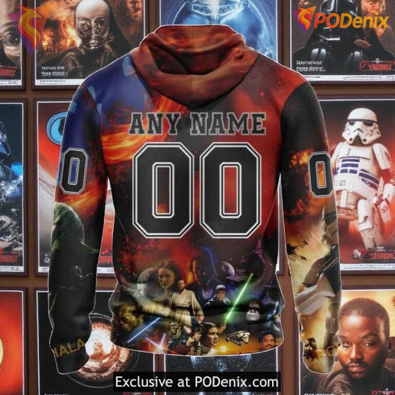 Custom Name Number Flyers Hoodie Star Wars NHL 3D Design Shirt - 1