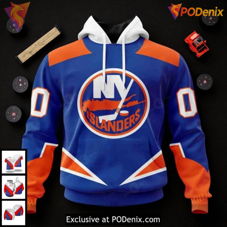Custom New York Islanders Hoodie 3D Retro Inspired NHL Design For Fans