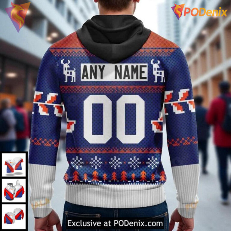 Custom New York Islanders Hoodie Christmas NHL 3D Design For Holiday Fans - 1