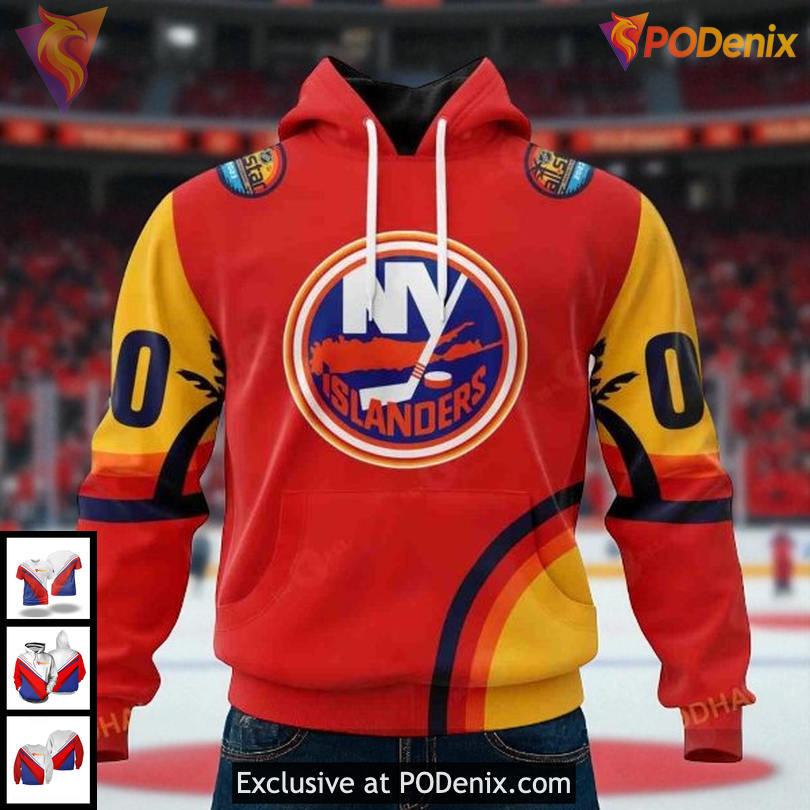 Custom New York Islanders Hoodie With Sunset Inspired NHL All Over Print 3D