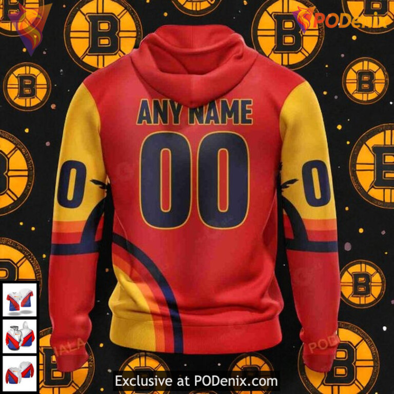 Custom NHL All Star Game Florida Sunset Design Boston Bruins Hoodie - 2