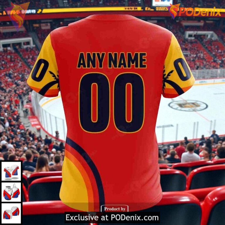 Custom NHL All Star Game Florida Sunset Design Boston Bruins Hoodie - 6