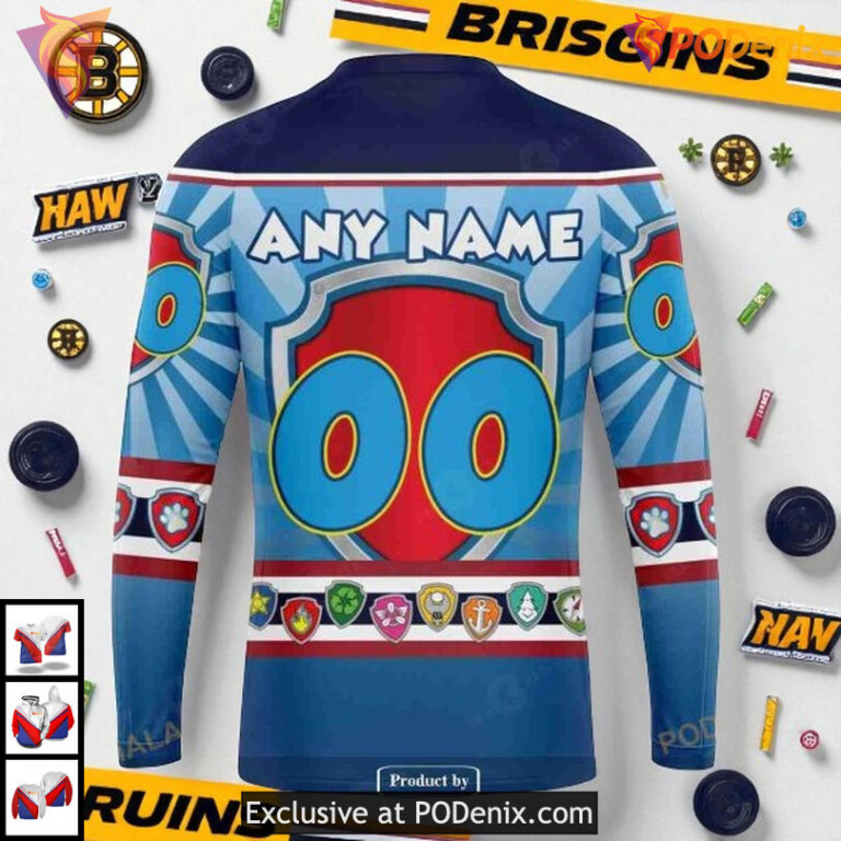 Custom NHL Paw Patrol Character Boston Bruins Youth Hoodie 3D Edition - 4