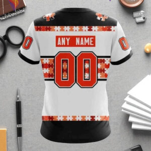 Custom Philadelphia Flyers Hoodie, Autism Awareness Name and Number Edition - 3