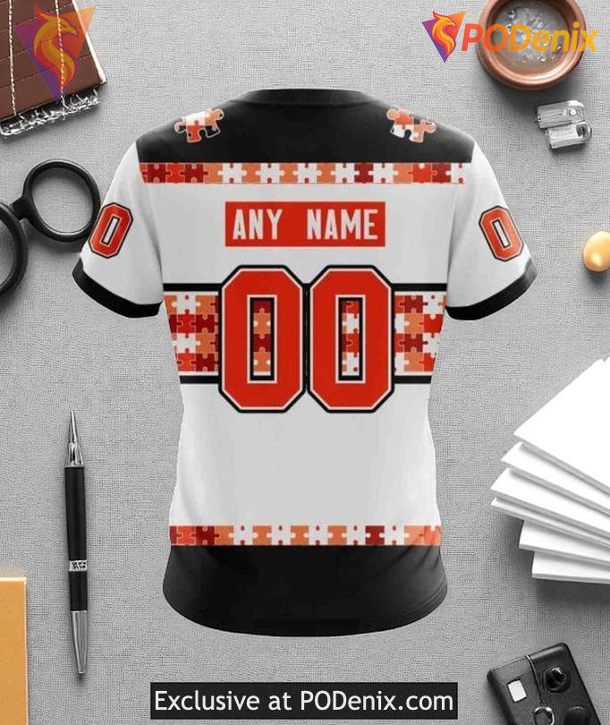 Custom Philadelphia Flyers Hoodie, Autism Awareness Name and Number Edition Custom Philadelphia Flyers Hoodie, Autism Awareness Name and Number Edition