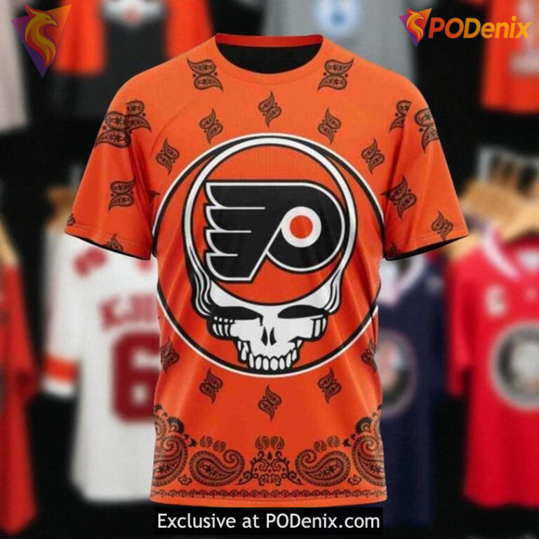 Custom Philadelphia Flyers Hoodie, Grateful Dead Inspired NHL Style - 2