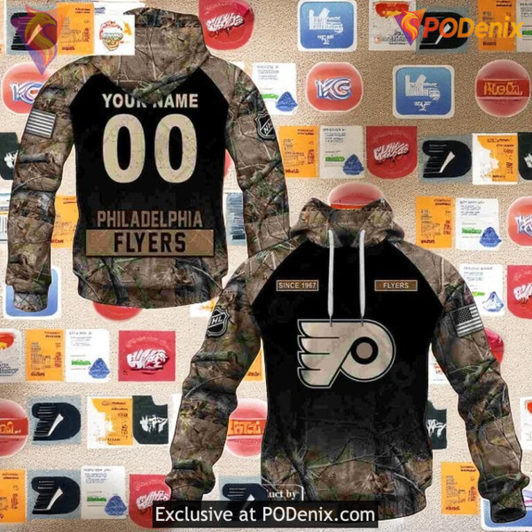 Custom Philadelphia Flyers Hoodie, Hunting Camouflage Sweatshirt Shirt 3D