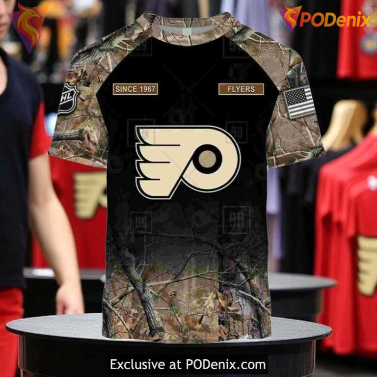 Custom Philadelphia Flyers Hoodie, Hunting Camouflage Sweatshirt Shirt 3D - 2