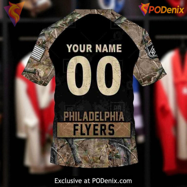 Custom Philadelphia Flyers Hoodie, Hunting Camouflage Sweatshirt Shirt 3D - 6