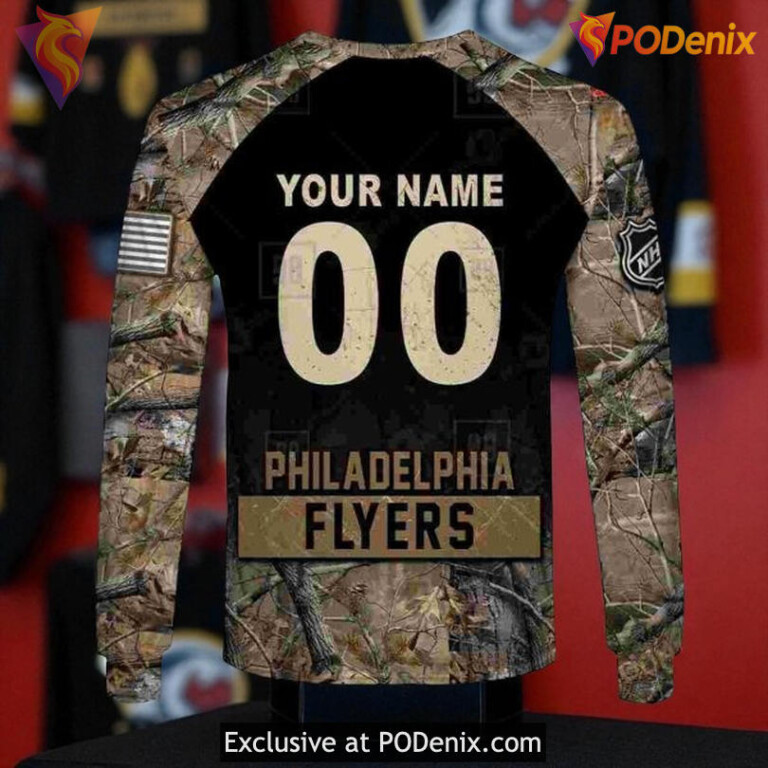 Custom Philadelphia Flyers Hoodie, Hunting Camouflage Sweatshirt Shirt 3D - 7