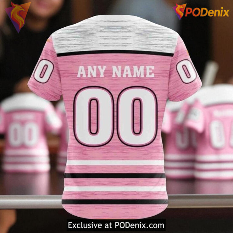 Custom Philadelphia Flyers Hoodie Pink Fight Breast Cancer NHL 3D - 3
