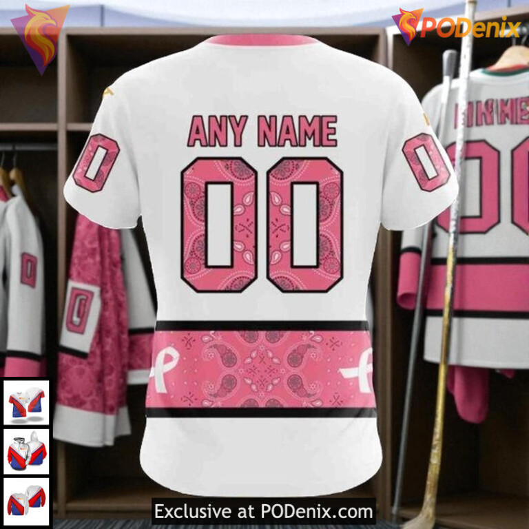 Custom Pink October Breast Cancer NHL Minnesota Wild Sweatshirt Hoodie 3D - 3