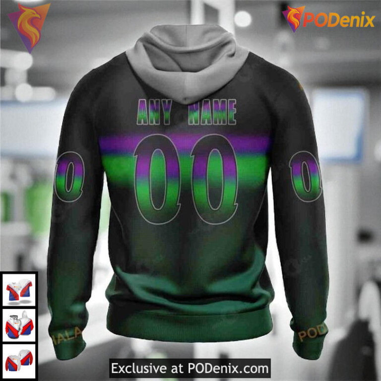 Custom Retro Gradient Colorway NHL Minnesota Wild Graphic Hoodie 3D - 1