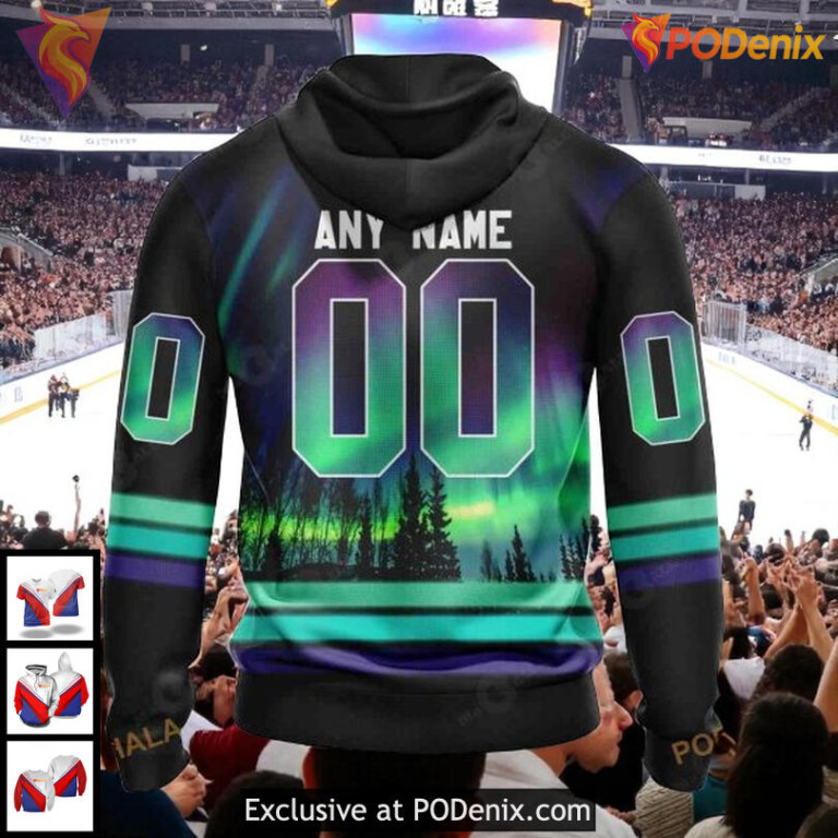 Custom St Louis Blues Hoodie Aurora Borealis NHL Design Pullover 3D - 1