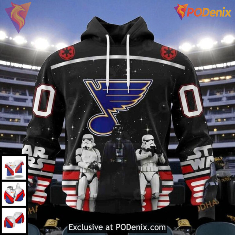 Custom St Louis Blues Hoodie, NHL Star Wars Design with Darth Vader 3D