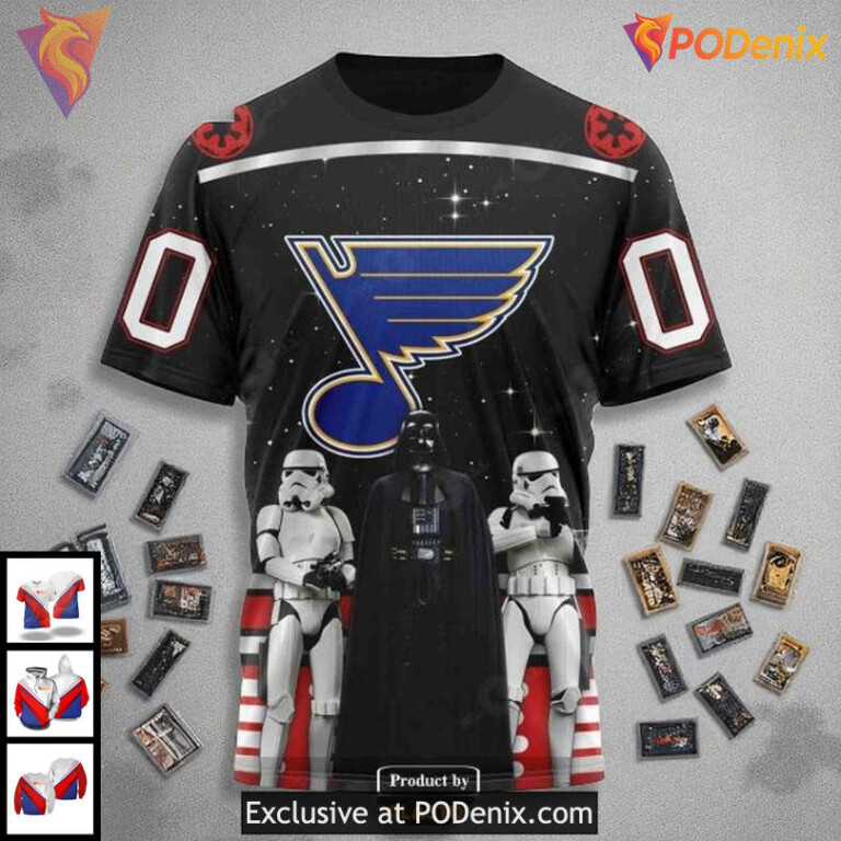 Custom St Louis Blues Hoodie, NHL Star Wars Design with Darth Vader 3D - 2