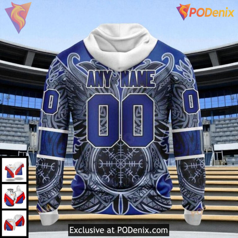 Custom St Louis Blues Hoodie NHL Viking Rune Artwork 3D Norse Design - 1