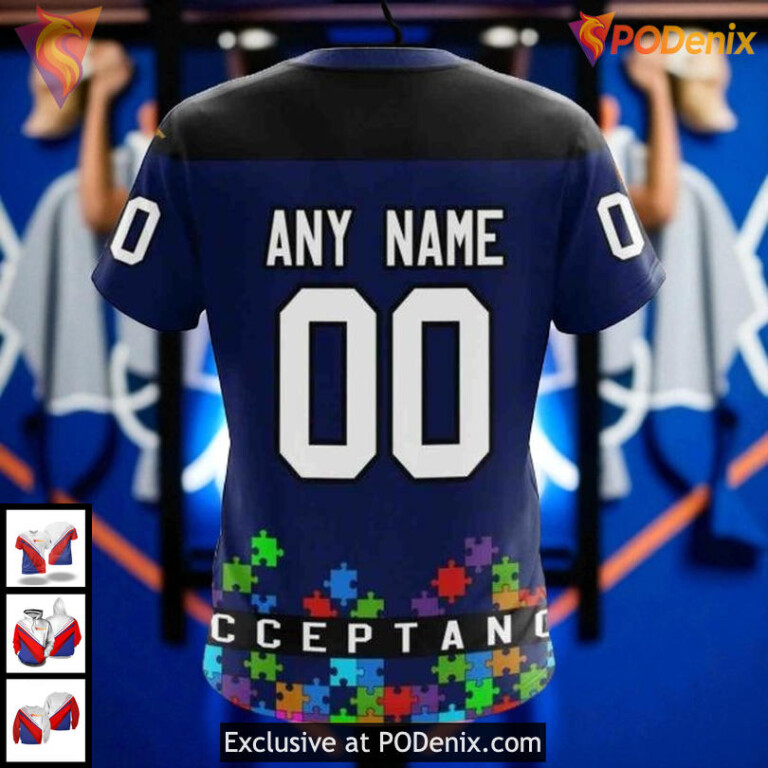 Custom Tampa Bay Lightning All Over Print Hoodie, Autism Awareness Design - 3