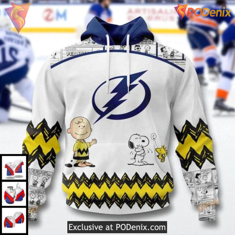 Custom Tampa Bay Lightning All Over Print Hoodie, Snoopy Peanuts NHL Gift