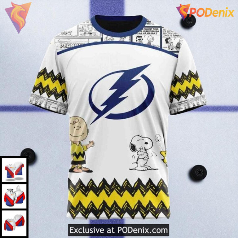 Custom Tampa Bay Lightning All Over Print Hoodie, Snoopy Peanuts NHL Gift - 2