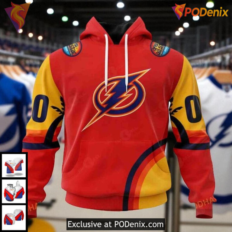 Custom Tampa Bay Lightning All Over Print Hoodie Sunset All Star NHL Design