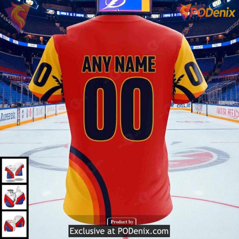 Custom Tampa Bay Lightning All Over Print Hoodie Sunset All Star NHL Design - 3