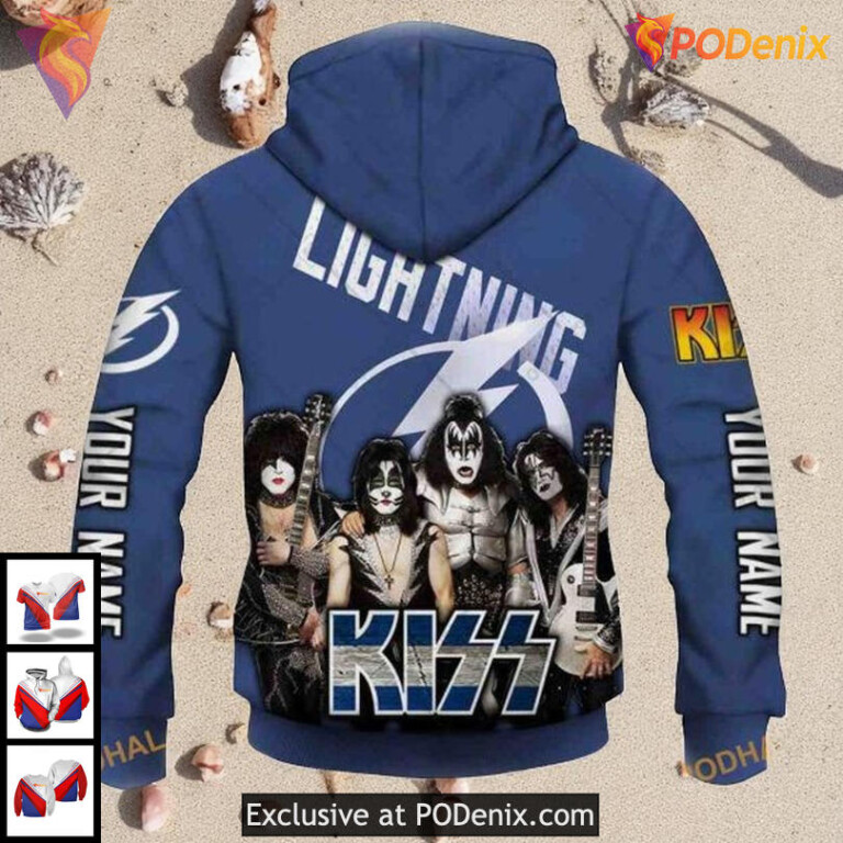 Custom Tampa Bay Lightning Hoodie KISS Rock Band Graphic NHL 3D Design - 2