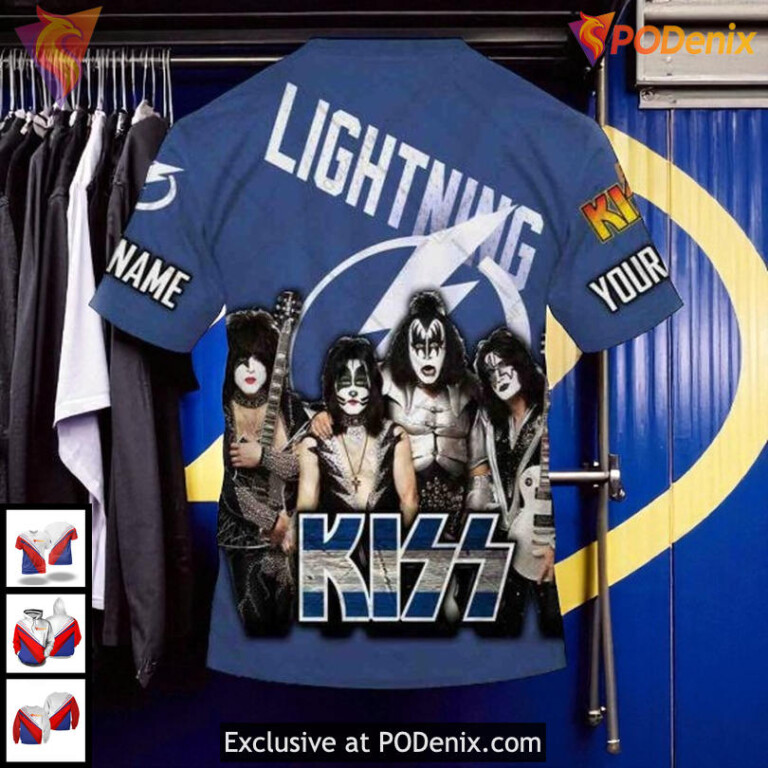 Custom Tampa Bay Lightning Hoodie KISS Rock Band Graphic NHL 3D Design - 3