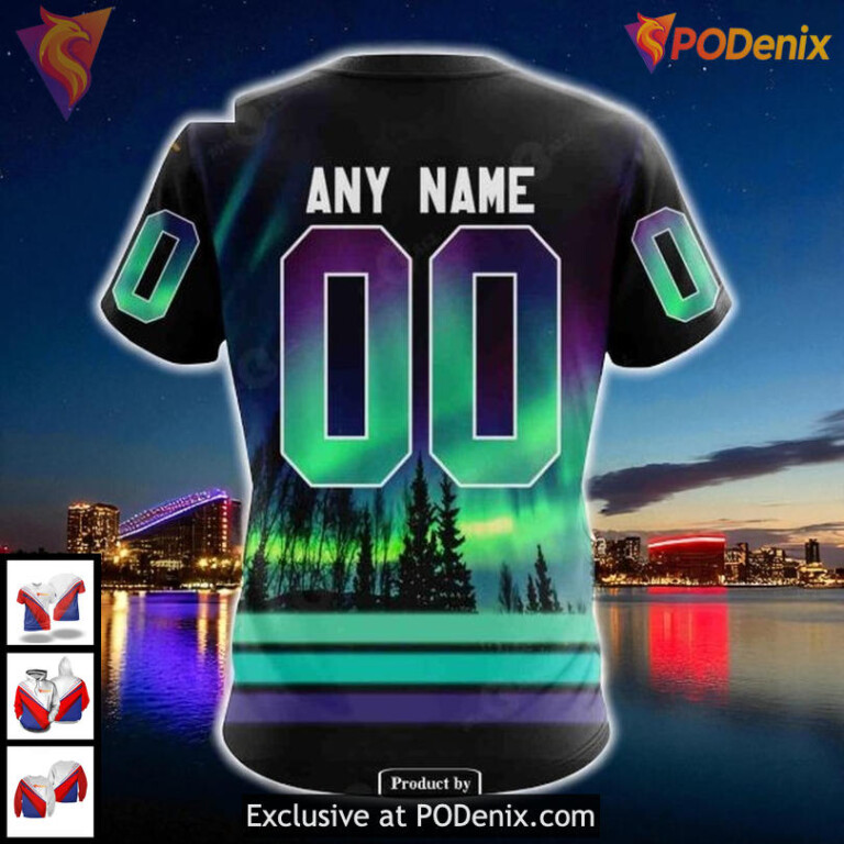 Custom Tampa Bay Lightning Hoodie NHL Design With Northern Lights 3D - 3