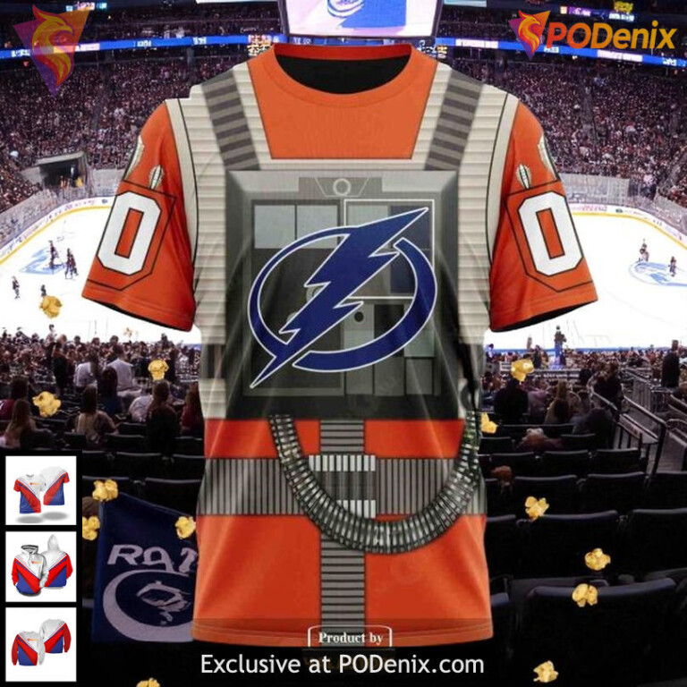 Custom Tampa Bay Lightning Hoodie Rebel Pilot NHL 3D Design For Star Wars Fans - 2