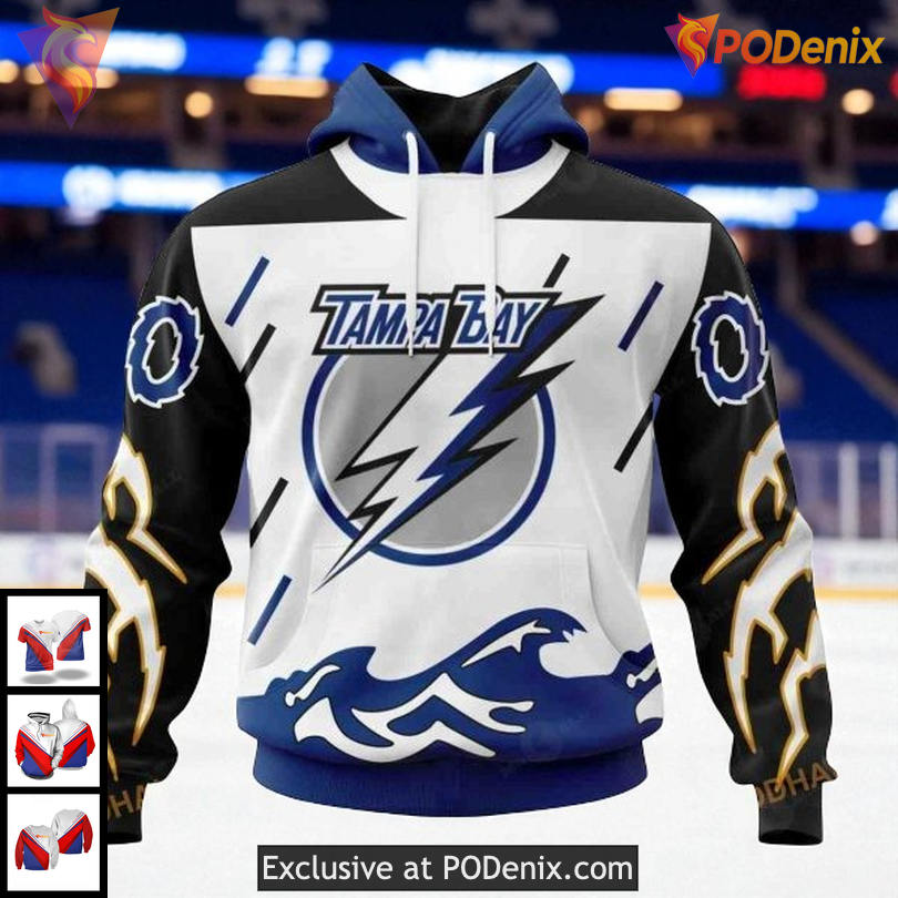 Custom Tampa Bay Lightning Hoodie Retro Wave Concept NHL Graphic 3D Design