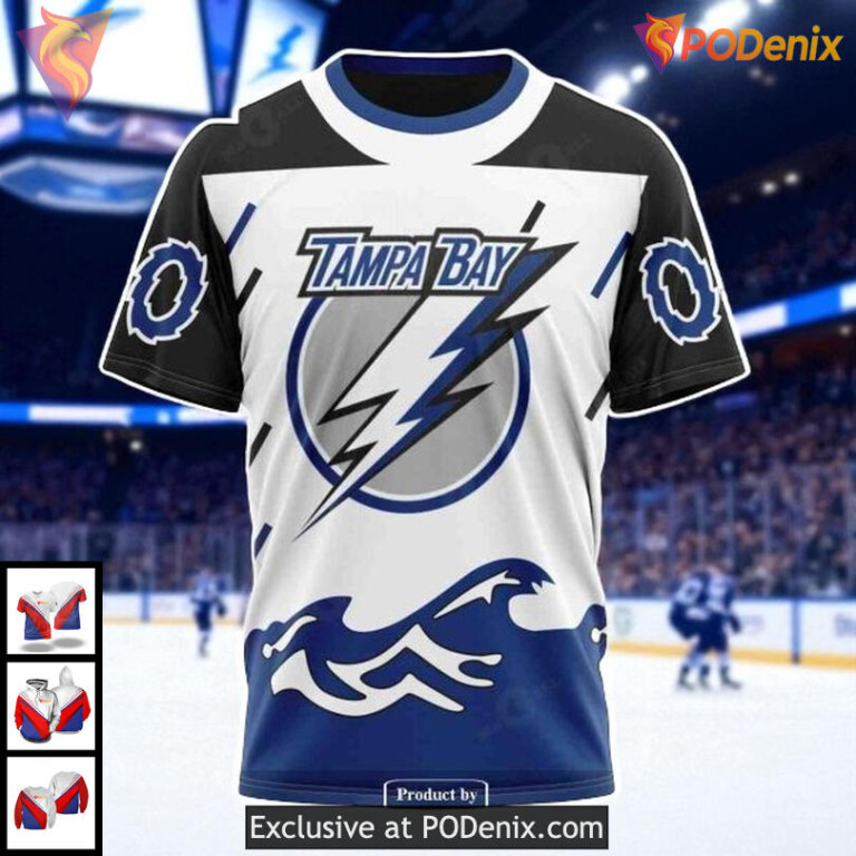 Custom Tampa Bay Lightning Hoodie Retro Wave Concept NHL Graphic 3D Design - 2