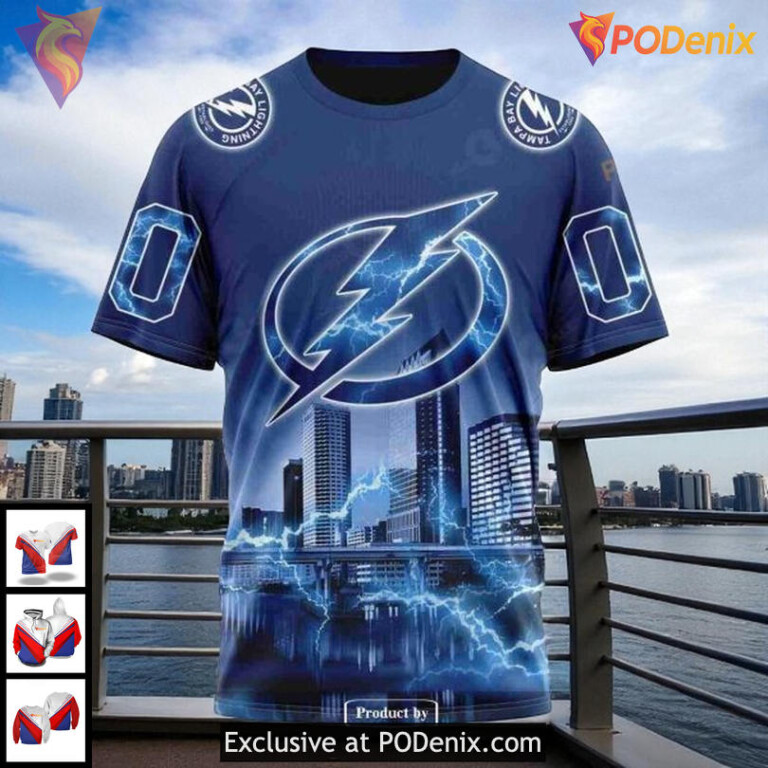 Custom Tampa Bay Lightning Hoodie, Thunderstorm Inspired NHL 3D Sweatshirt - 2