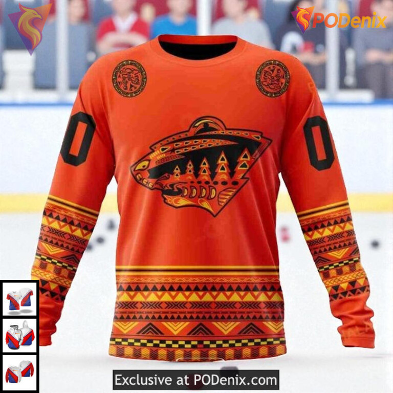 Custom Truth And Reconciliation Day NHL Minnesota Wild Hoodie 3D - 2