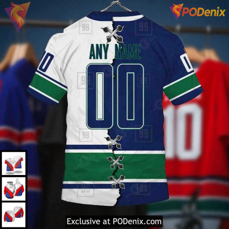 Custom Vancouver Canucks Hoodie, NHL Mix Color Jersey 2025 3D Design Apparel - 3