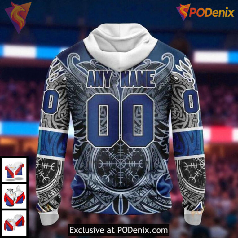 Custom Vancouver Canucks Hoodie, Norse Viking Symbols NHL 3D Design - 1