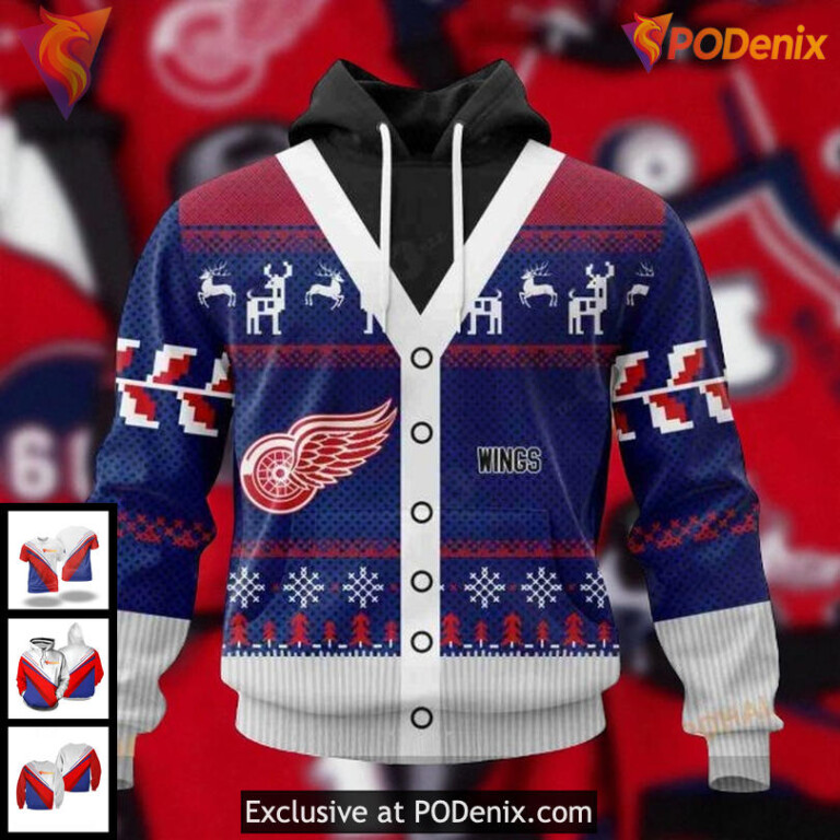 Detroit Red Wings 3D Hoodie NHL Custom Christmas Style Sweatshirt Design