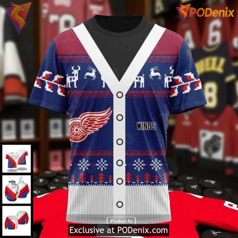 Detroit Red Wings 3D Hoodie NHL Custom Christmas Style Sweatshirt Design - 2