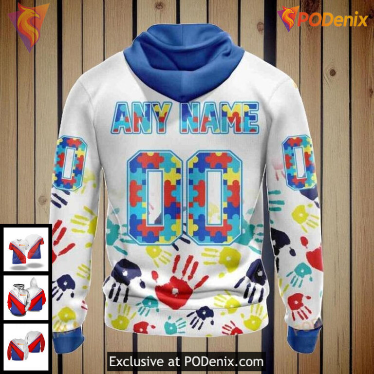 Detroit Red Wings Hoodie 3D Autism Awareness Custom Design For NHL Fans - 1