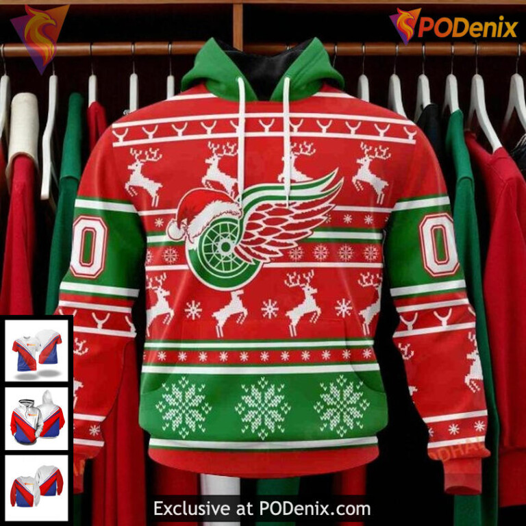 Detroit Red Wings Hoodie 3D Custom Christmas NHL Holiday Outfit For Fans