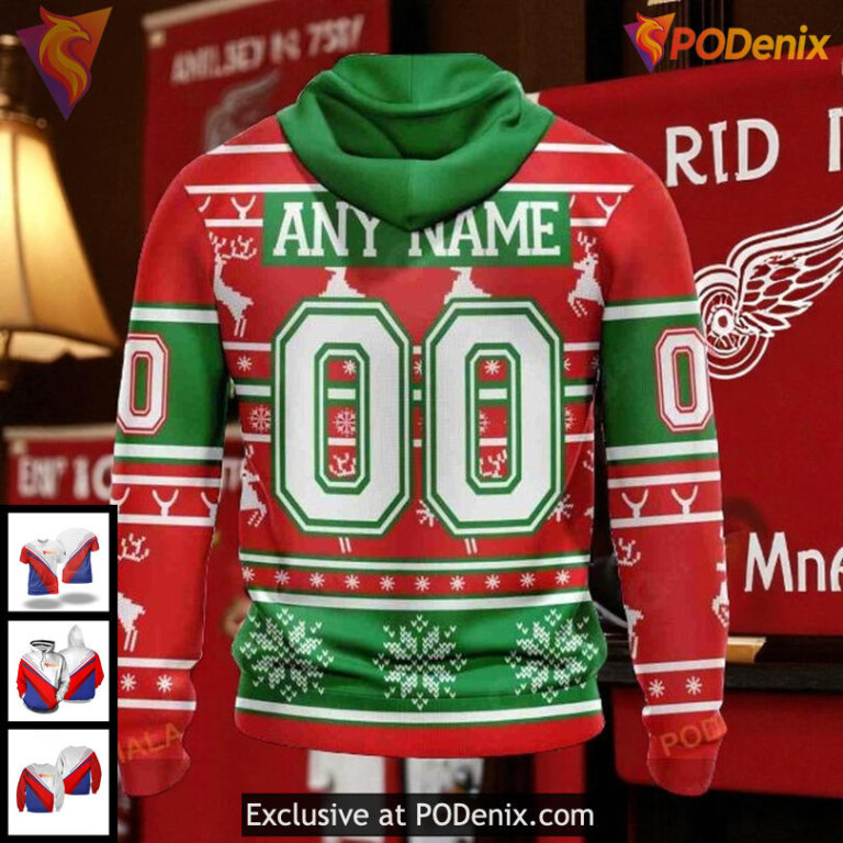 Detroit Red Wings Hoodie 3D Custom Christmas NHL Holiday Outfit For Fans - 1