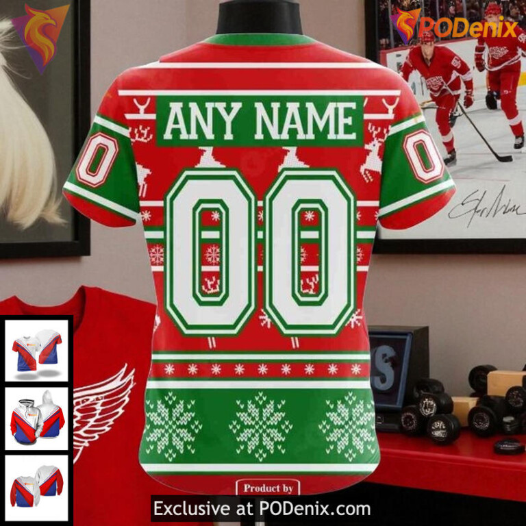Detroit Red Wings Hoodie 3D Custom Christmas NHL Holiday Outfit For Fans - 3