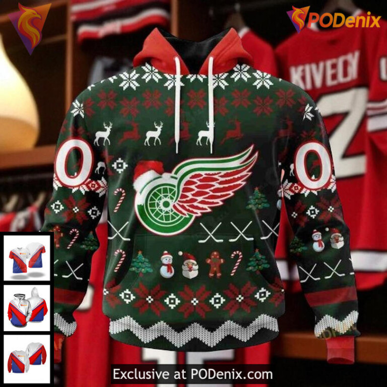 Detroit Red Wings Hoodie 3D Custom NHL Christmas Gift With Festive Spirit